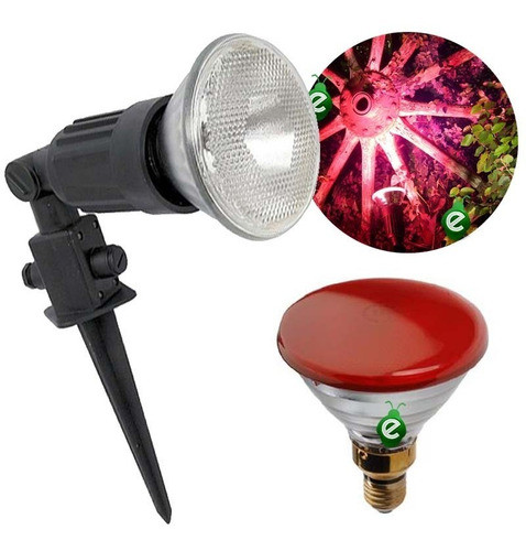 Decoracion Para Jardin Iluminar Plantas Color Rojo Unigarden 0