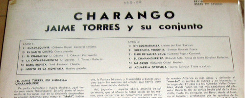 Jaime Torres Charango Lp Argentino / Kktus 1