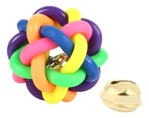 Bola Trancada Colorida Com Sino - 7 Cm 1
