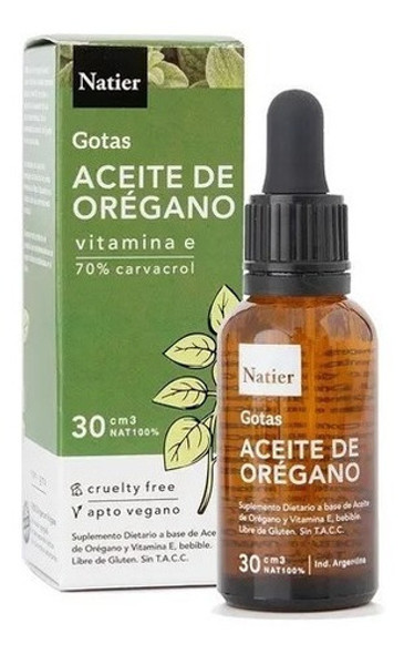 Aceite Esencial De Oregano Natier 30ml 70% Carvacrol 0