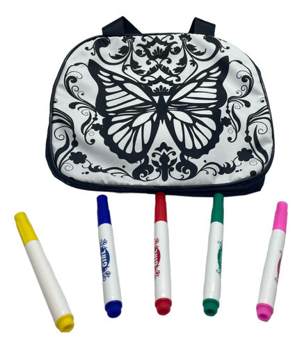 Cartera Para Pintar Y Lavar Con 5 Marcadores Infantil 0