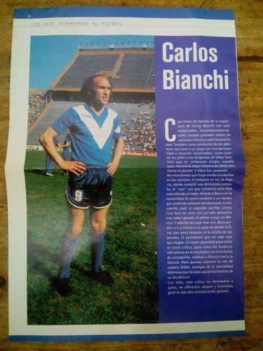 Recorte Vélez Sarfield De Carlos Bianchi Delantero Número 9 0