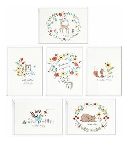 Surtido De Tarjetas De Agradecimiento Para Baby Shower, Anim 0