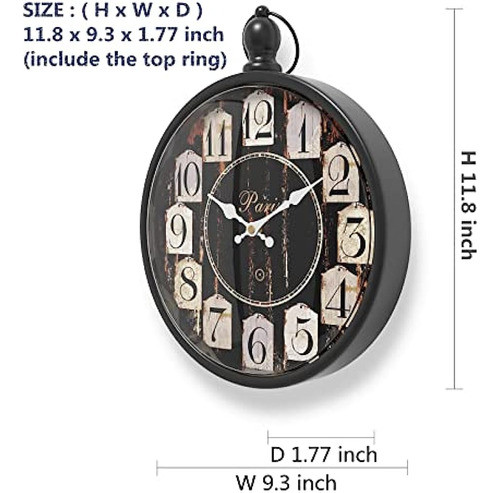 Reloj De Pared Retro Europeo Menterry. Antiguo Diseño Antigu 1