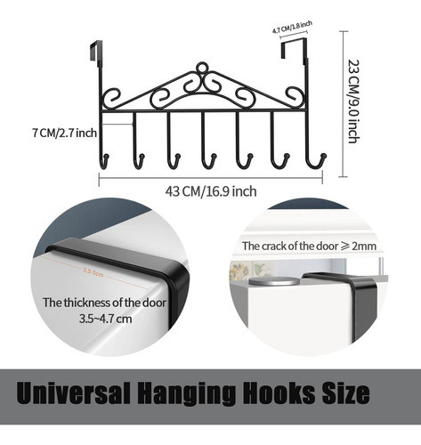 Paquete De 3 Ganchos Para Colgar Sobre La Puerta Con 7 Ganch 1