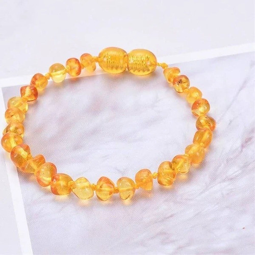Pulseira Natural Baltic Ambar Mel Infantil 14cm 1