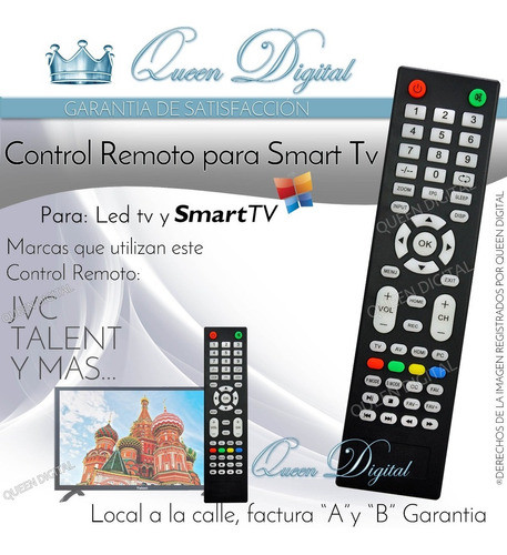 Control Remoto Para Jvc Talent Led Tv Lcd Rm-c3149 1