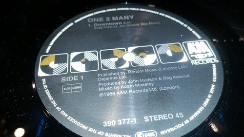 One 2 Many Downtown Vinilo Maxi Excelente Tema Europe 1988 1