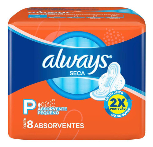 Kit C/ 4 Absorvente Always Super Proteção Seca Com Abas 8 0