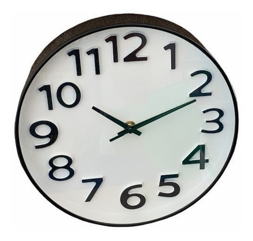 Reloj De Pared  25cm Marco Negro 0