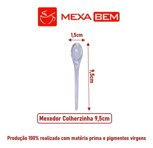 Mexedor Colherzinha Descartável Cafe Suco Chá C 200 Kit 3 1