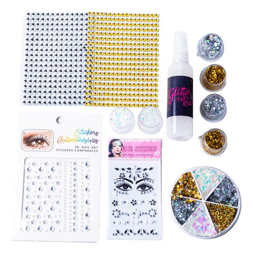 Party Box Glitter Bar Plateado Y Dorado 0