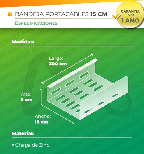 Bandeja Portacable Perforada 150mm X 3 Metros 1