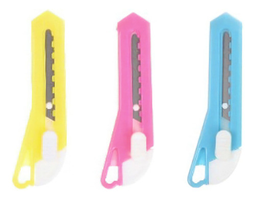 Kit X3 Mini Cutters Profesional Navaja Multiusos Colores 0