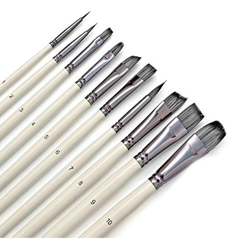 Juego De Pinceles De Pintura Para Artistas Dugato, 10 Piezas 0