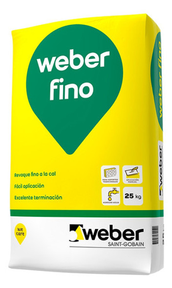 Weber Fino Revoque Fino A La Cal P/interior 25 Kg Blanco 0 Weber Fino Revoque Fino A La Cal P/interior 25 Kg Blanco 0