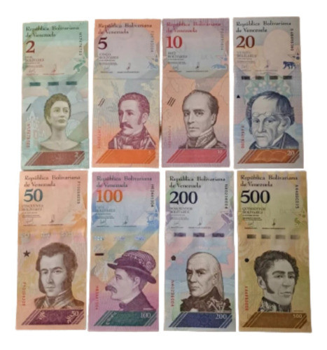 Venezuela X 8 Billetes Bolívares 2018. Sin Circular 0