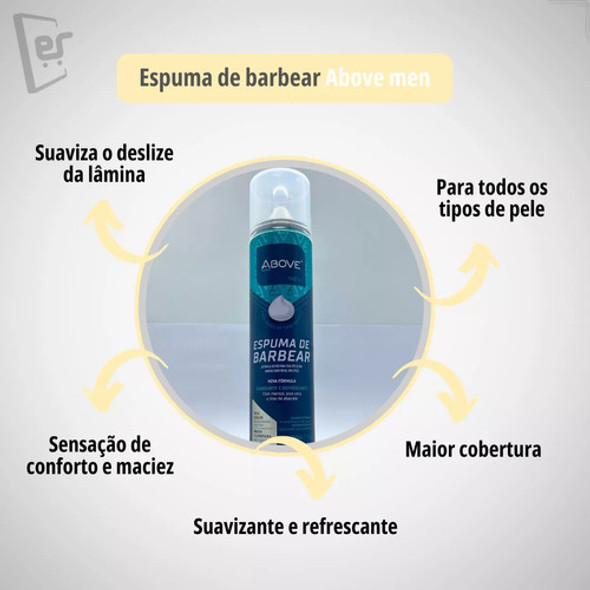 Kit 2 Espuma Barbear Above Men Aloe Vera E Mentol 150ml 1