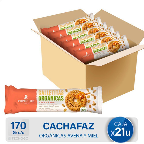 Caja Galletitas Cachafaz Organica De Avena Y Miel Bulto Pack 0