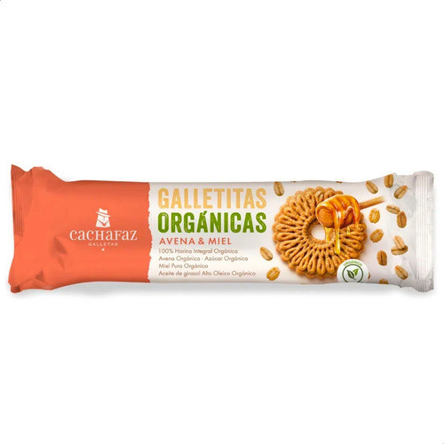 Caja Galletitas Cachafaz Organica De Avena Y Miel Bulto Pack 1