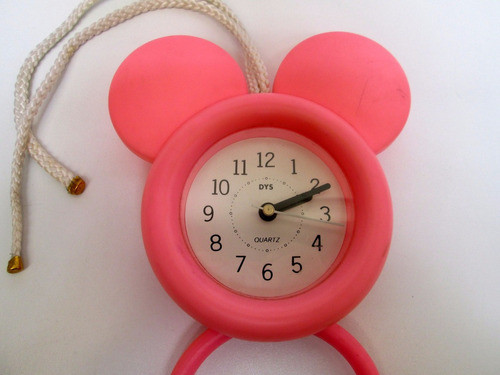 Reloj De Pared Infantil Rosa Orejas Mickey Minnie Boedo Caba 1