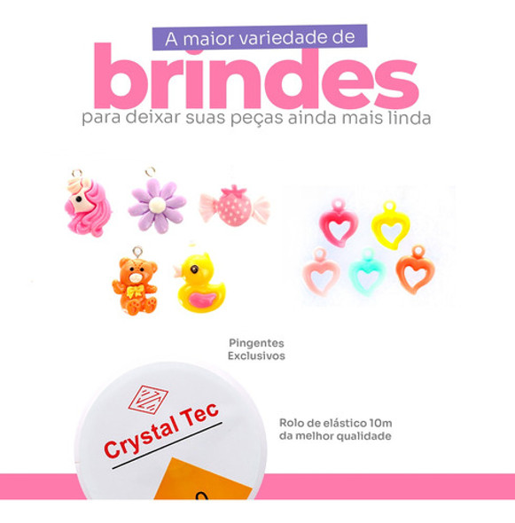 Kit Para Montar Bijuterias 1600pçs Miçanga Colorida Infantil 1