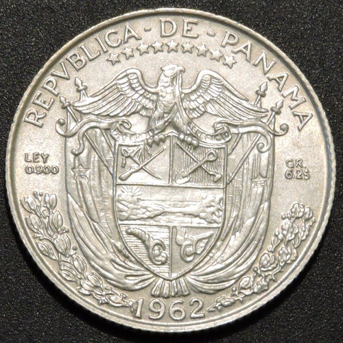 Panamá - 1 Cuarto De Balboa 1962 - Plata 900 - Excelente ++ 1