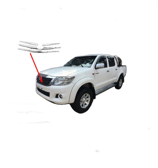 Cubre Parrilla Cromado Moldura Toyota Hilux 2012 2013 0 Cubre Parrilla Cromado Moldura Toyota Hilux 2012 2013 0