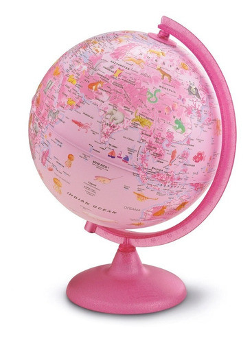 Globo Terrestre Iluminado Pink Zoo 25cm Bivolt 0