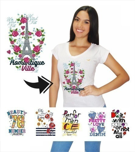 Plantillas Sublimacion Vectores Remeras Dama Estampado 1