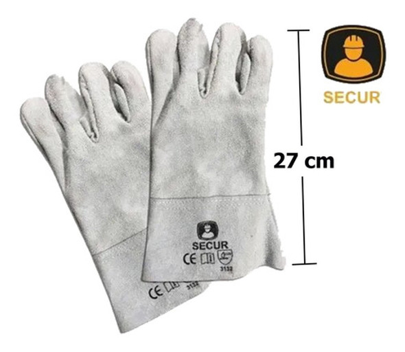 Guantes De Cuero Reforzado Trabajo Construcción Soldar - Aym 1