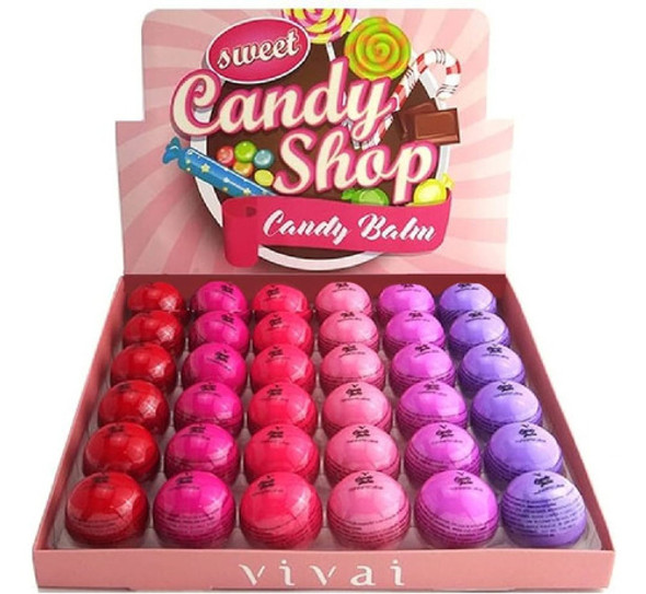 Hidratante Labial Bolinha Balm  Candy Vivai - 4 Unidades 0