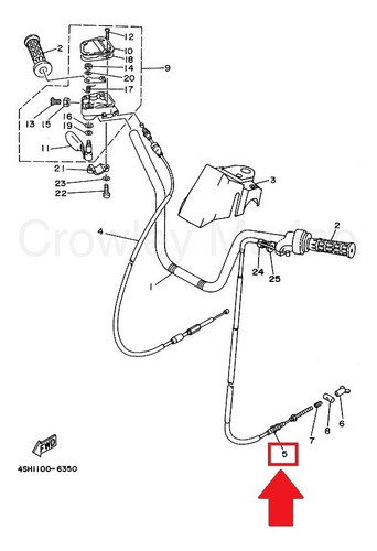Cable De Freno Yamaha Kodiak Bigbear4sh-26341-01 1