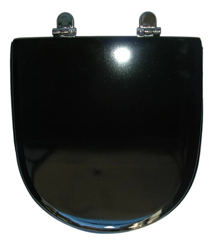 Tapa Asiento Inodoro Murano Encapsulado Negro H.cromo 1