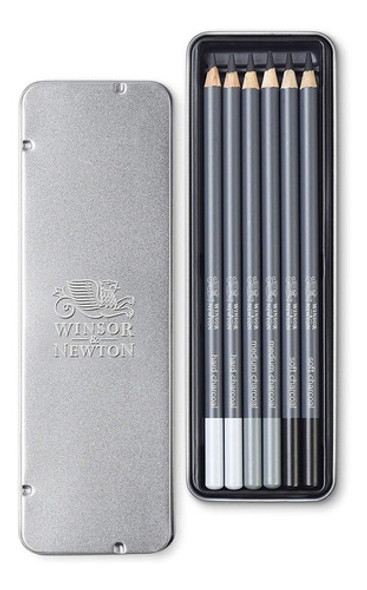 Lata Lapices Carbon Charcoal X 6 Winsor & Newton Unicas! 1 Lata Lapices Carbon Charcoal X 6 Winsor & Newton Unicas! 1