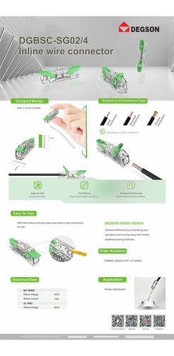 Borne Degson - Cableado Rapido - 2 Polos - Pack X 5pcs 1