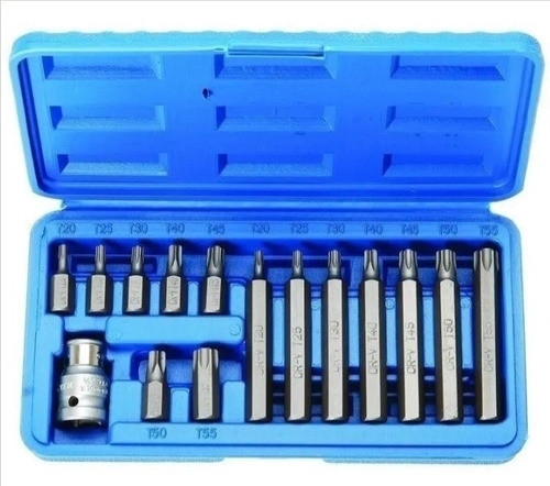 Set Juego X 15 Puntas Torx Con Tubo Encastre 1/2 Ruhlmann 0