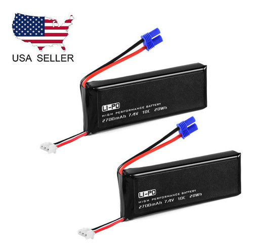 Estados Unidos 2pcs 7.4v Batería De Li-po De 2700mah De Hubs 1