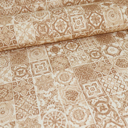 Rolo Papel De Parede Azulejo Bege Portugues Relevo Textura 0