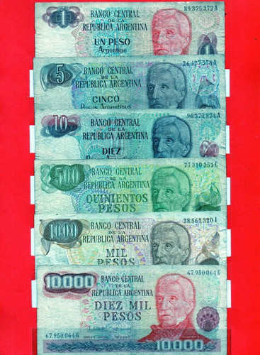 Billetes Argentina,  Lindo Lote De 12 Unidades, Mira !!!! 0