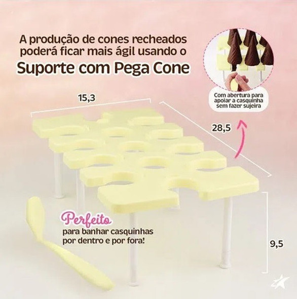 Suporte Com Pega Cone Trufado - Confeitaria - Bluestar 1