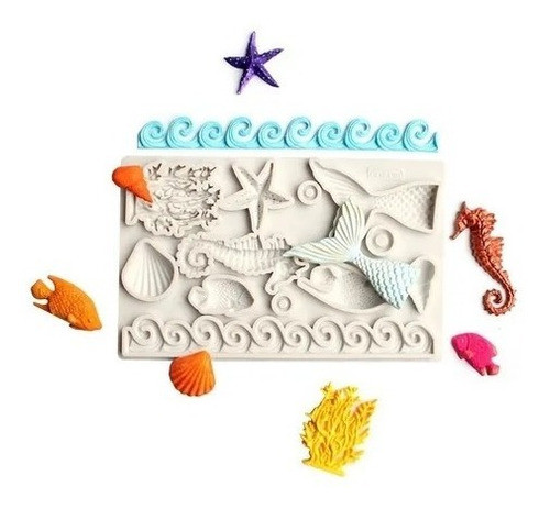 Molde Silicona Fondo De Mar Especial Porcelana, Jabón, Etc. 0