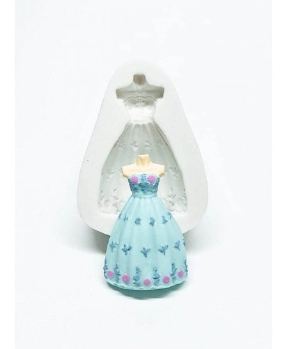 Molde De Silicone Vestido Para Decorar Moda Princesas 0