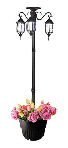 67 Pies 80 En Tall Solar Lamp Post Y Planter 3 Heads Black S 0