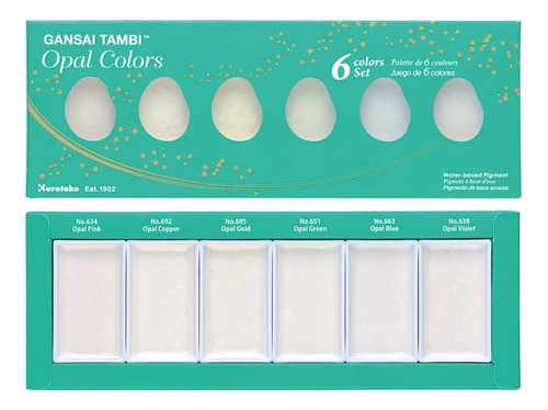 Acuarelas X6 Opal Metal Colors Gansai Tambi Kuretake Cuota 0