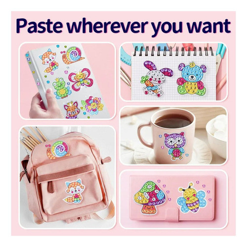 Kit 24 Adesivos Pintura De Diamante Infantil Animais 1