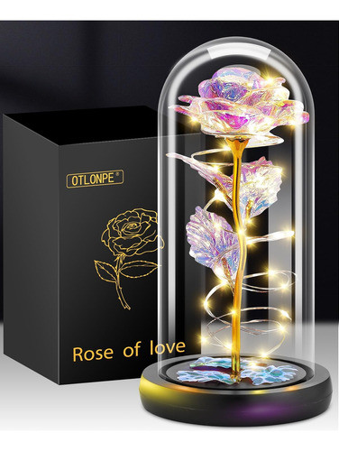 Regalo Para Mamá Rosas Artificiales Iluminadas En Cúpula De 0