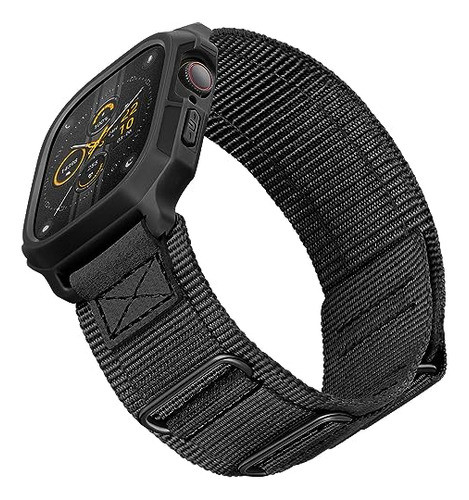Malla Para Apple Watch Series 9 8 7 44/45mm Velcro Negro 0