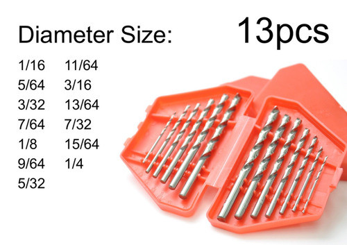 13 Pc Brillante Alta Velocidad Acero Jobber Taladro Bit Esta 1