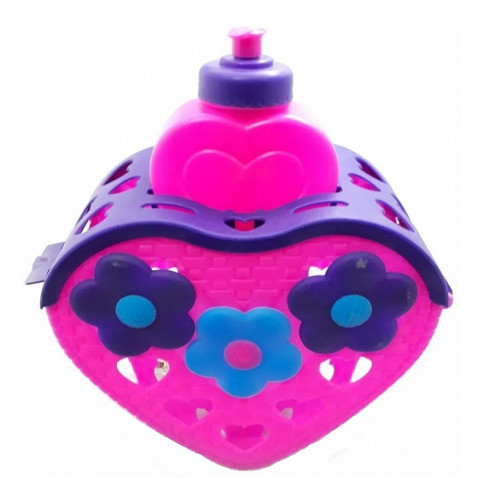 Canasto Delantero Bicicleta Nena Forma Corazón + Caramañola 0